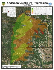 Anderson Creek Fire - OK & KS - Fire Progression by Oklahoma Forestry Services