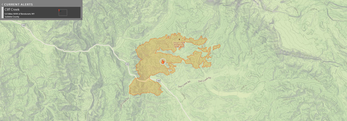 Cliff Creek Fire near Bondurant, WY