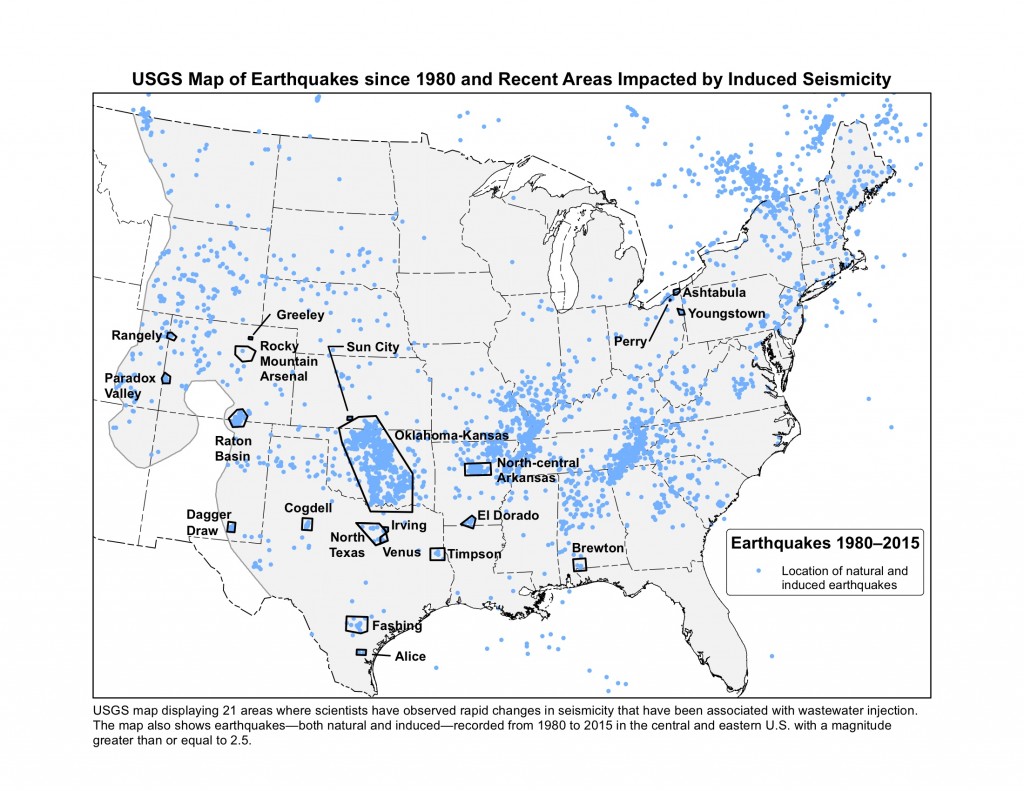Earthquakes since 1980 and Human-Induced Earthquakes