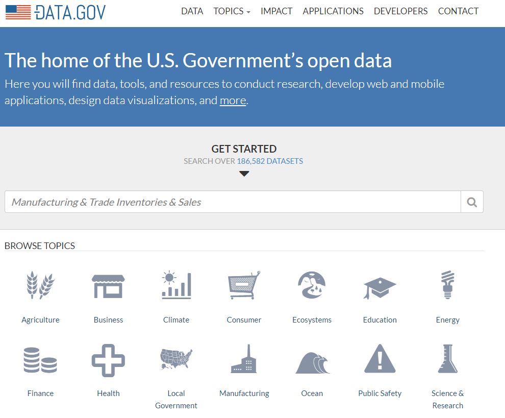 data_gov website promoting open data