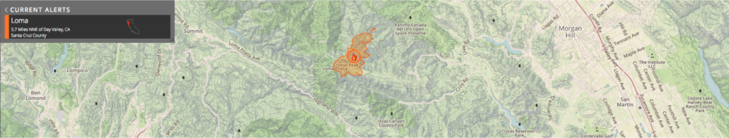 Loma Fire Perimeter from this morning's Flight