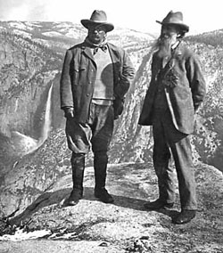 President Teddy Roosevelt & Naturalist John Muir in 1903, Yosemite, CA.
