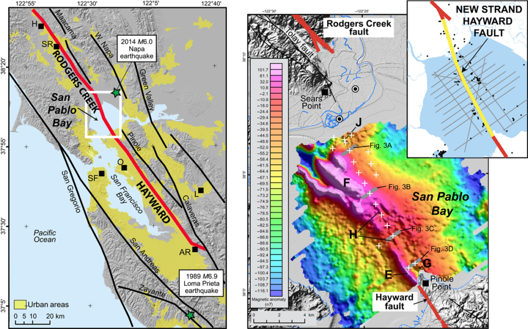 Maps showing the Hayward and Rodgers Creek fault connection