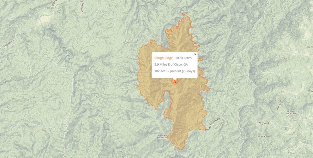 Rough Ridge Fire - Cisco, Georgia