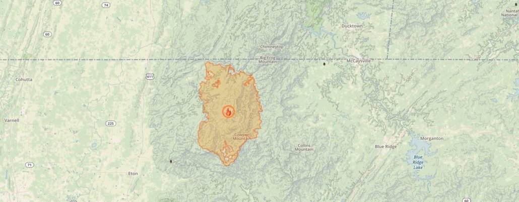 Appalachian Wildfires - Rough Ridge Fire Perimeter