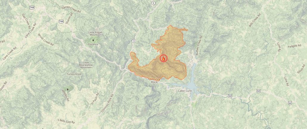 Appalachian Wildfires - Party Rock Fire Perimeter