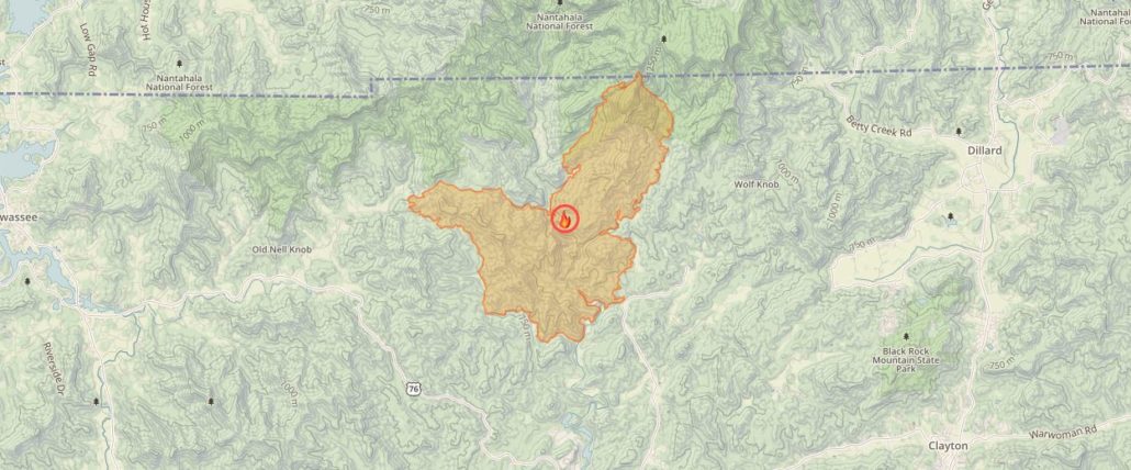 Appalachian Wildfires - Rock Mountain Fire Perimeter