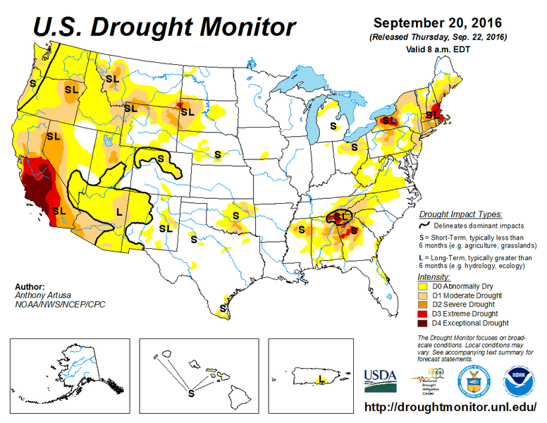 Late Season Drought Plagues the US.