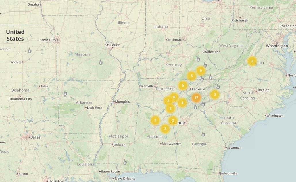 Southeastern Wildfires Raged in November.