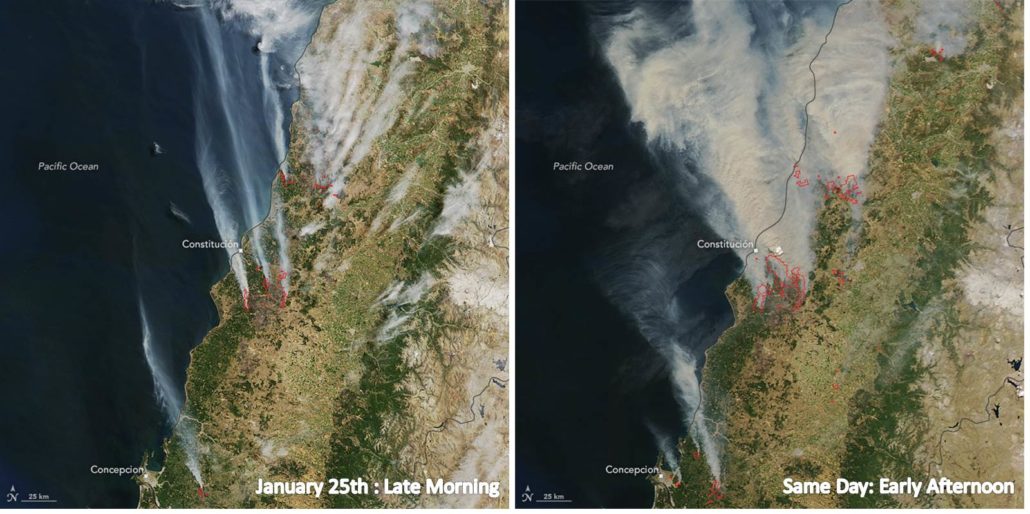 Chile wildfire smoke