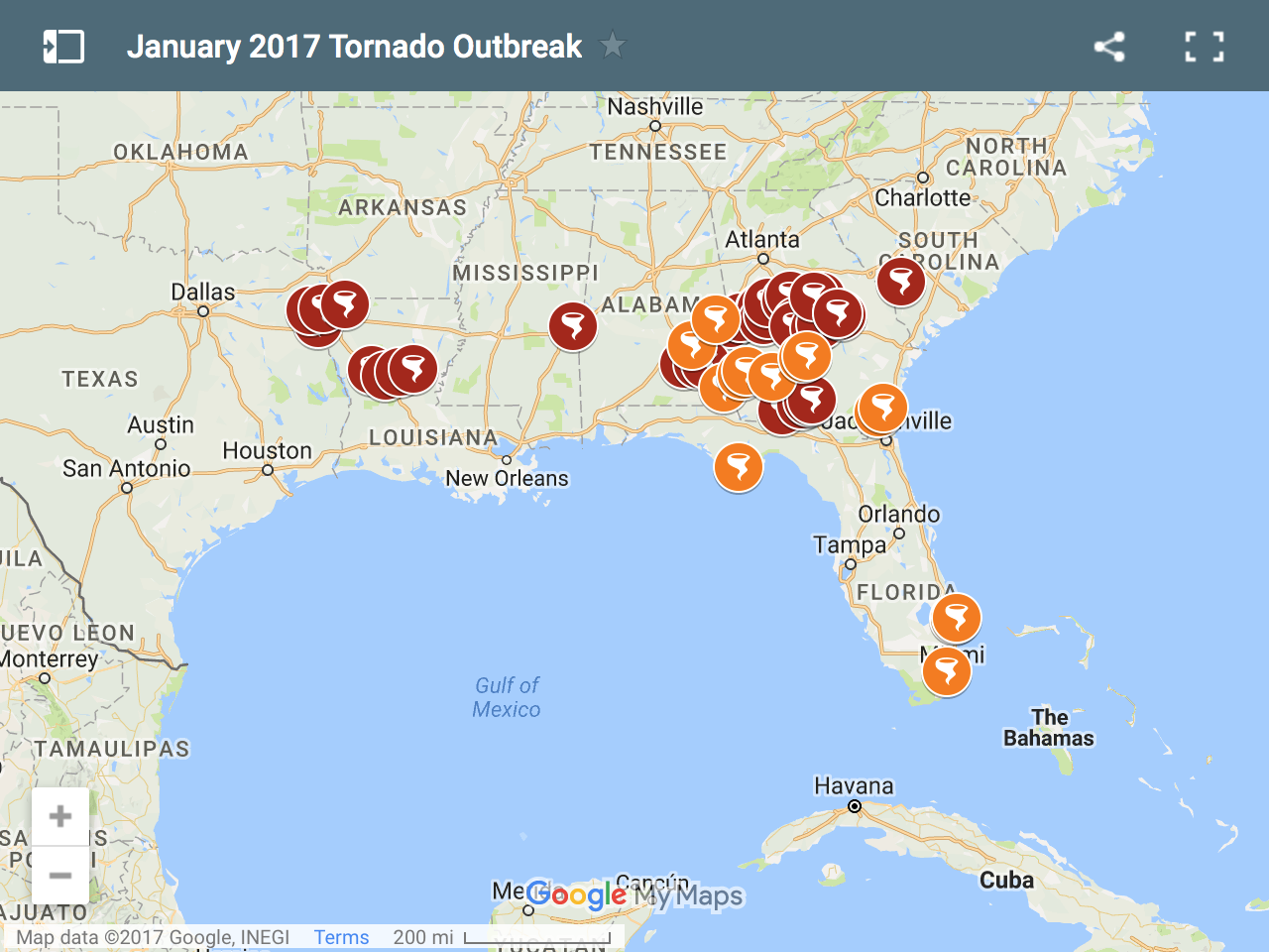 Series of Tornadoes Ravage Gulf States