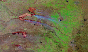 infrared view of southern plains wildfires