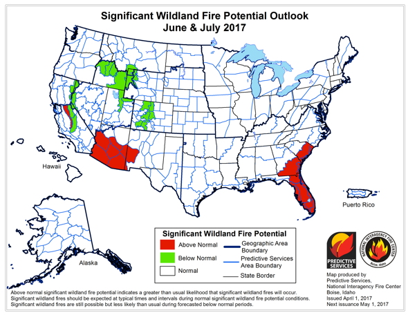 summer 2017 wildfire forecasts