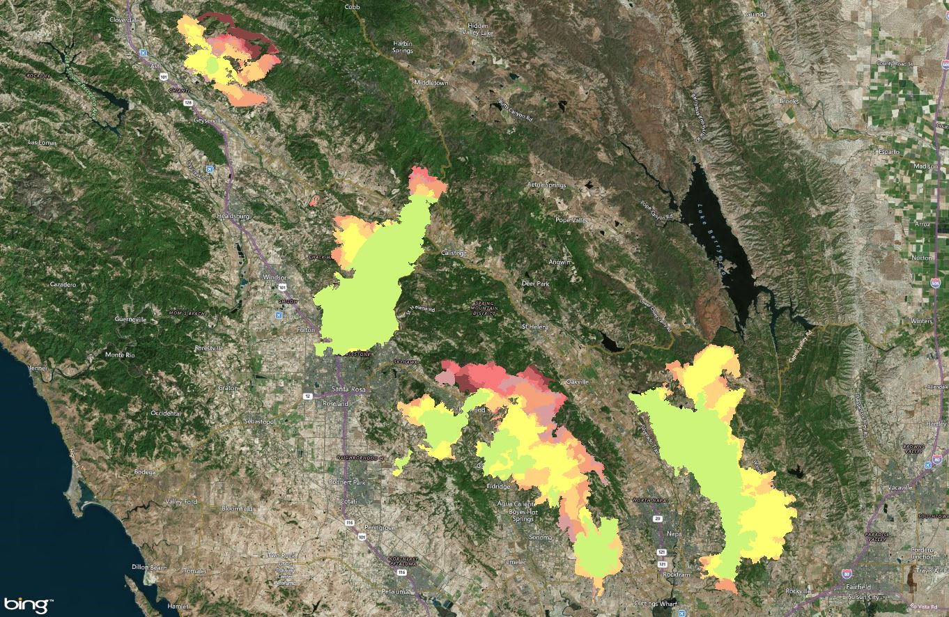 napa sonoma fire progression