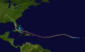 Hurricane Irma's path across the Atlantic Ocean (Source: WikiCommons)