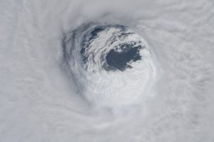 Hurricane Michael’s eye at the storm’s strongest conditions on October 10th, seen from the International Space Station (Source: Dr Serena M Auñón-Chancellor, NASA)