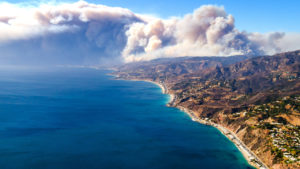 Woolsey Fire, from down the coastline (Source: Forest Service, UDSA)