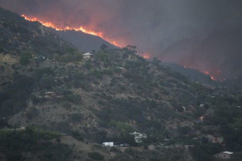 Thomas Fire burns through wildland area in Montecito, California