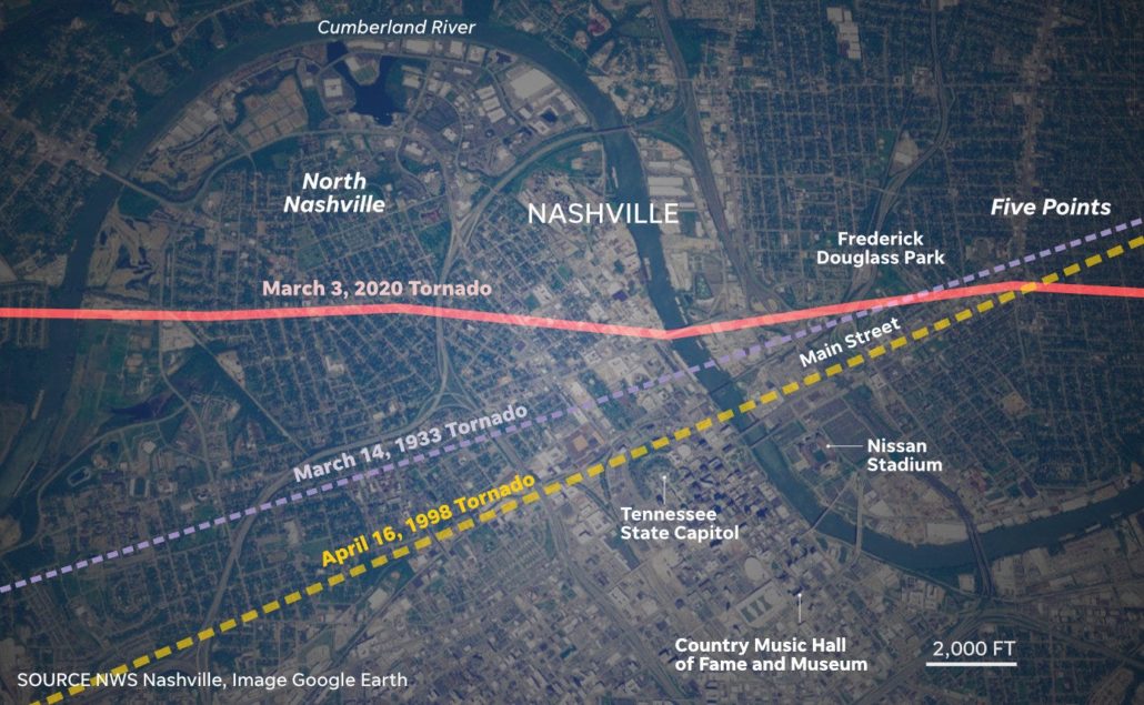 Early Morning Tornado Tears Through Nashville and Central Tennessee