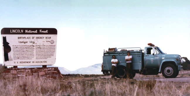 Sign in Smokey Bear Historical Park Noting the Location Where Smokey Bear Was Found