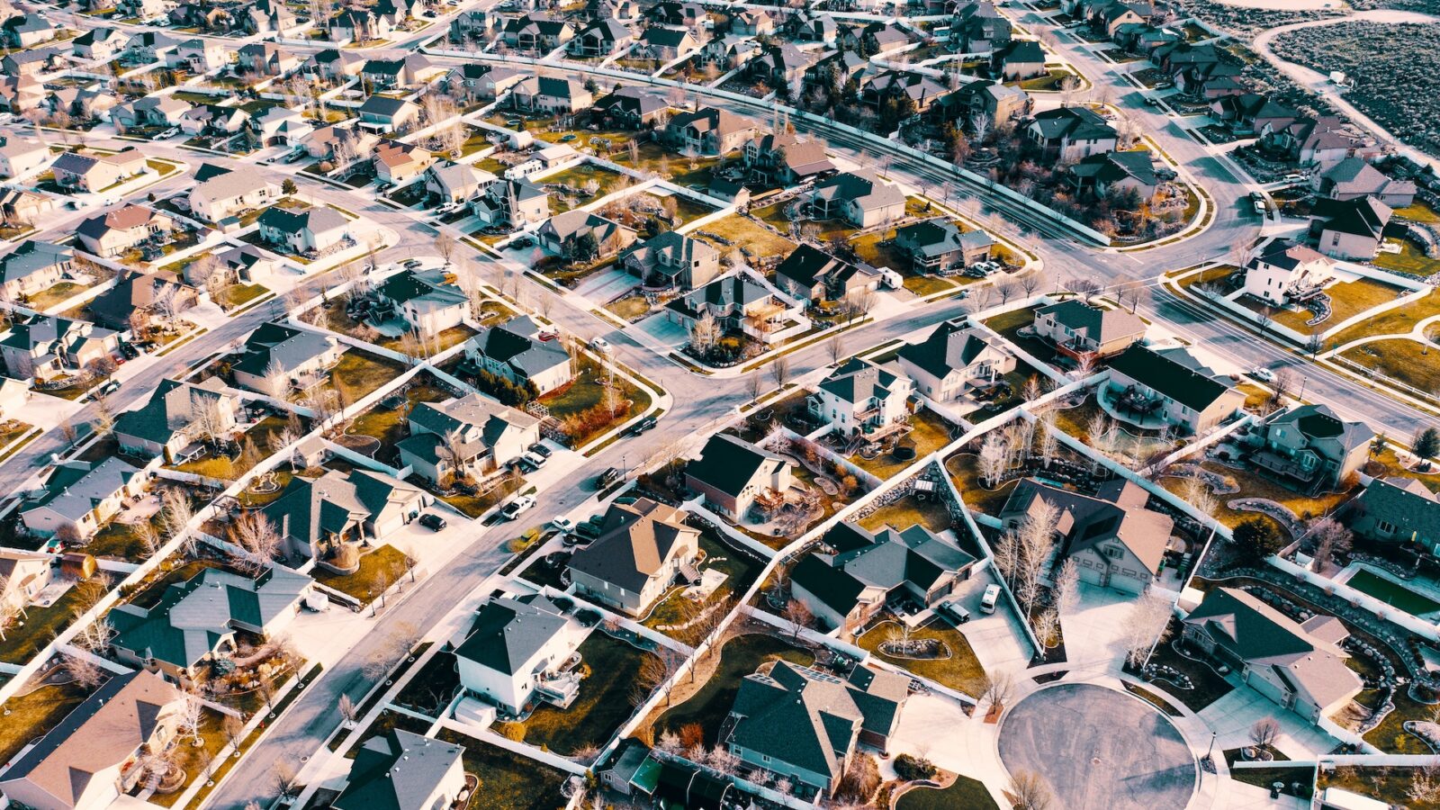 aerial photo of a neighborhood