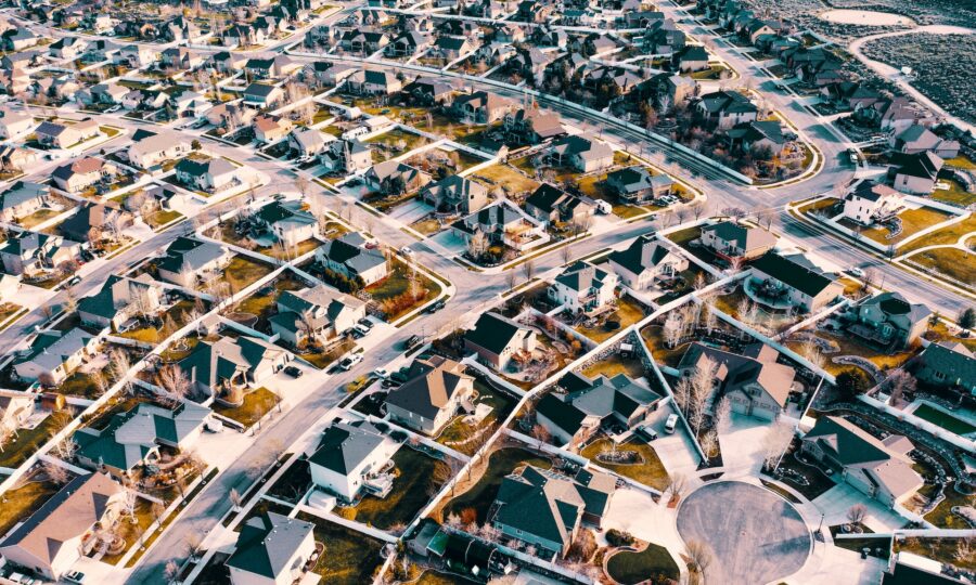 aerial photo of a neighborhood